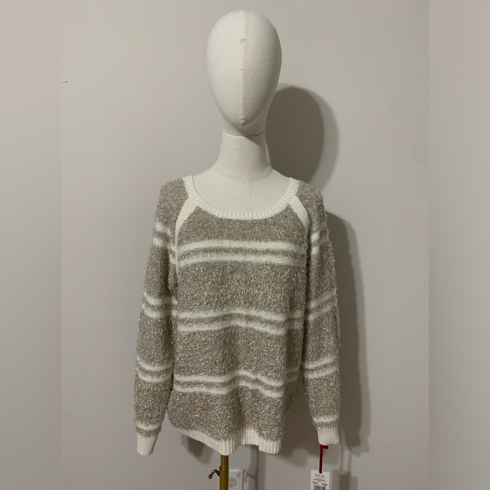 Silver / Gold and White / Creme Sweater